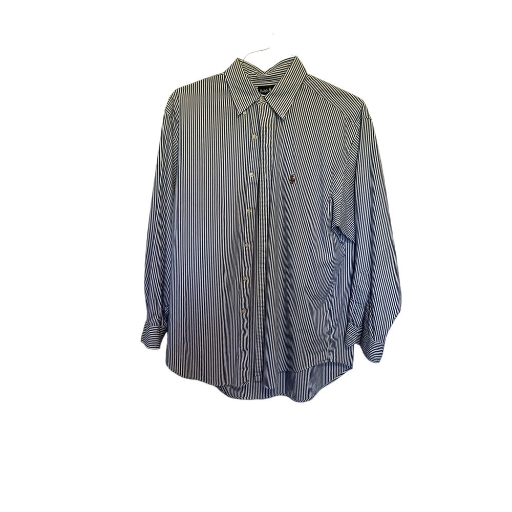 Ralph Lauren Yarmouth Blue Long Sleeve Mens Button-Down Shirt 16-33